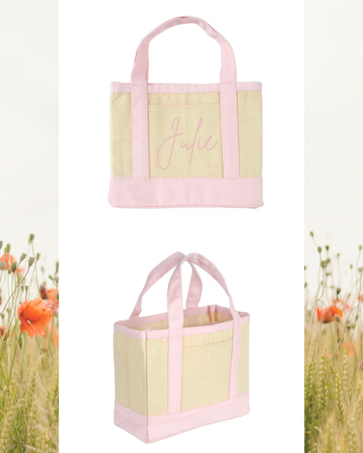 Pink personalized Stella Made tote